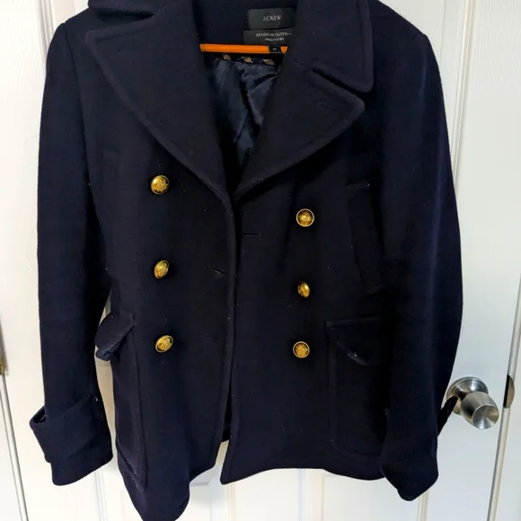 J. Crew Jackets Coats Jcrew Stadium Cloth Wool Peacoat